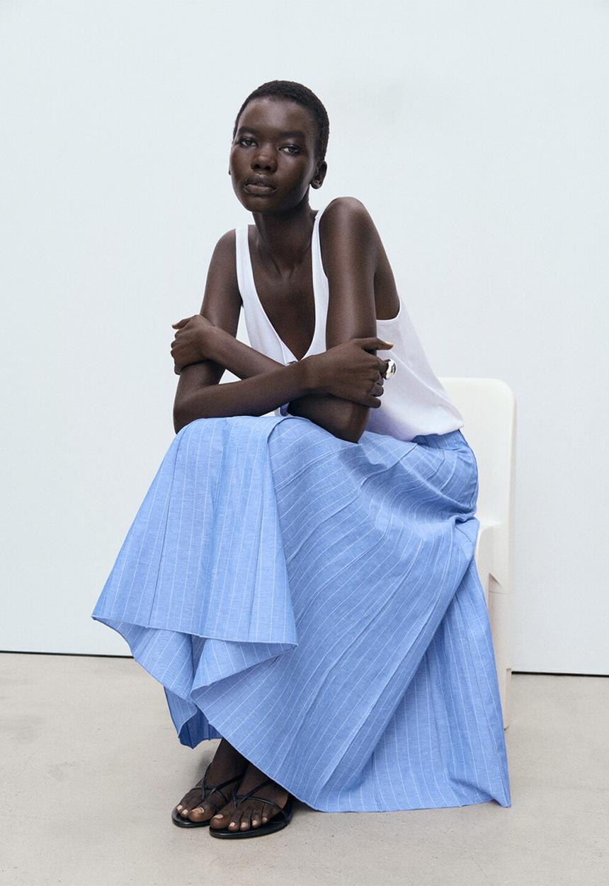 MANGO - Skirt dam -  medium blue