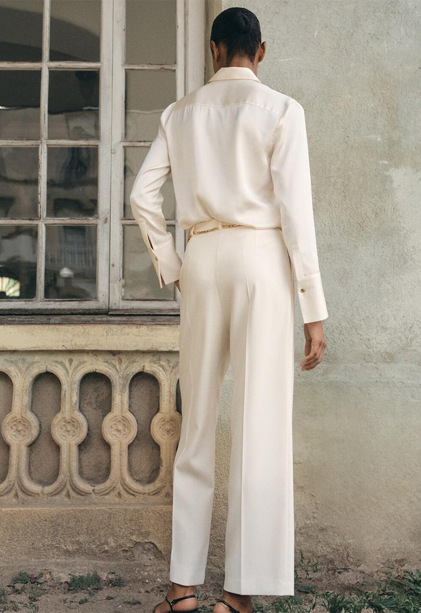 MANGO - Trousers cristi -  natural