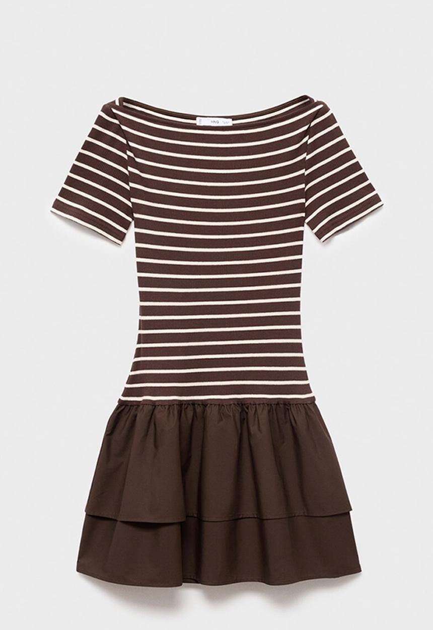 MANGO - Dress globi  -  brown