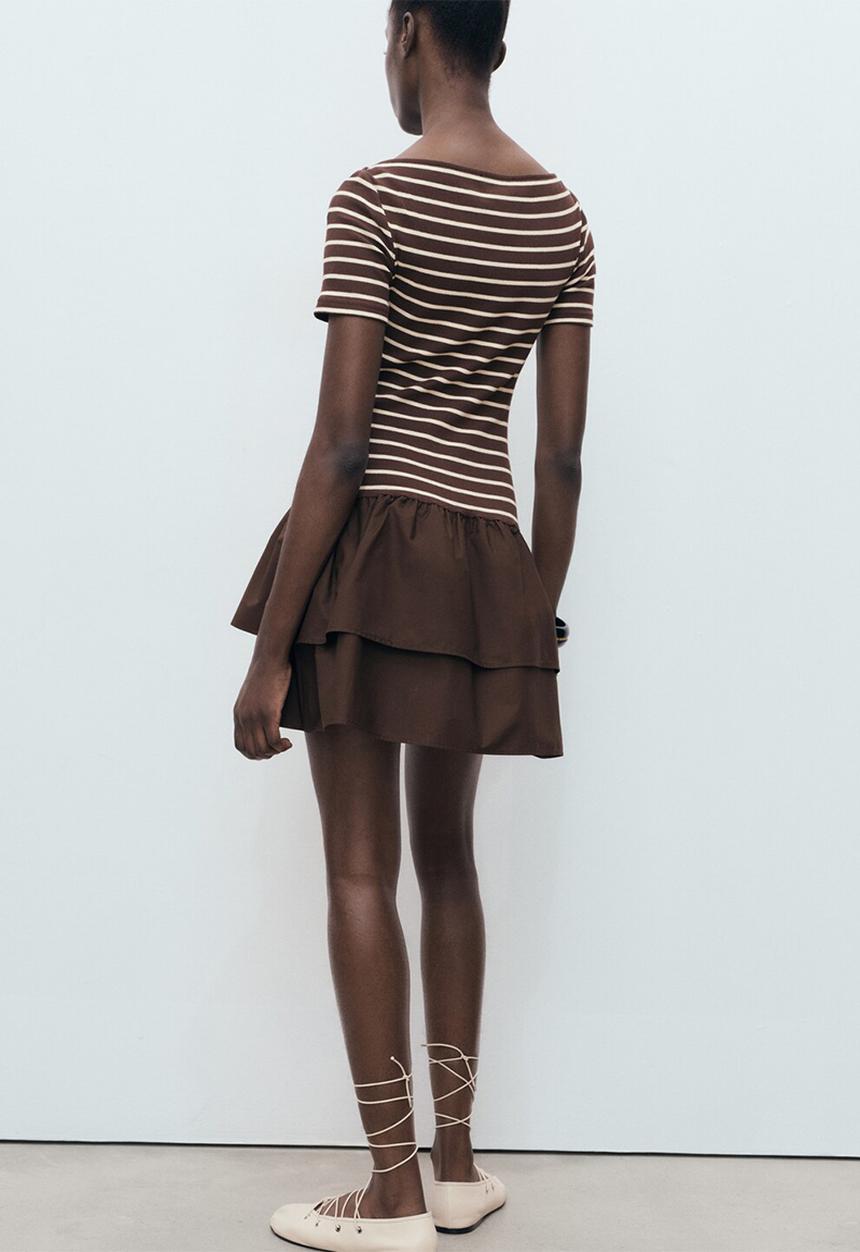 MANGO - Dress globi  -  brown