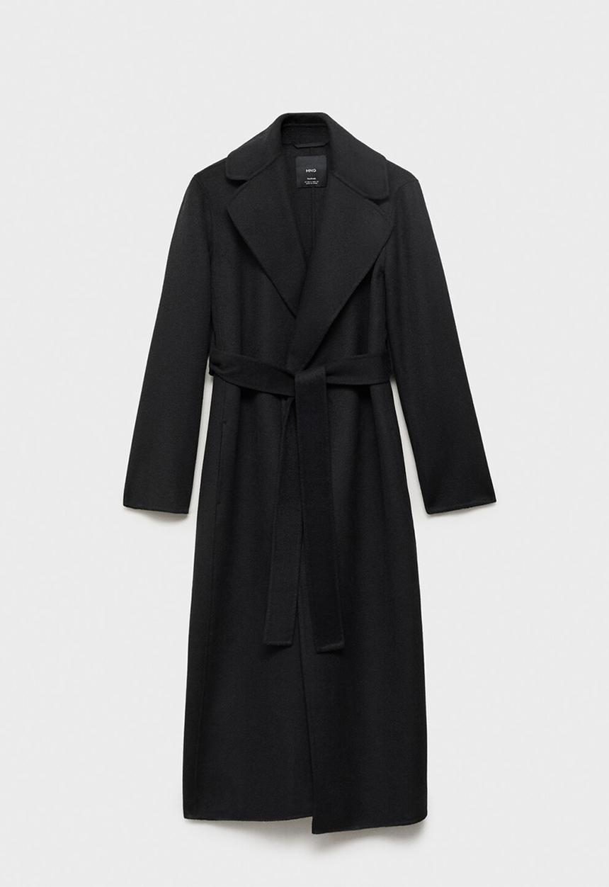 MANGO - Abrigo batin - black