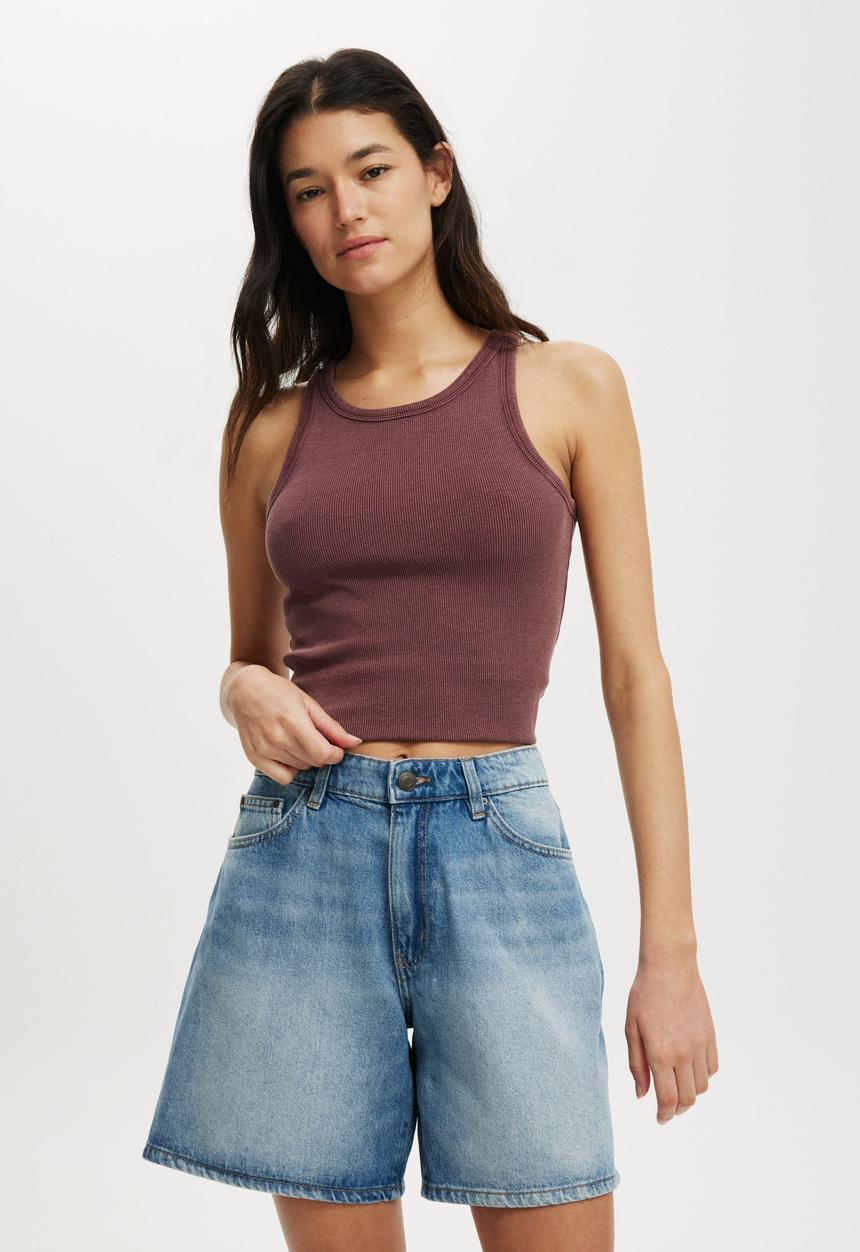 Cotton On - Relaxed Denim Short - Y2K Tint Blue