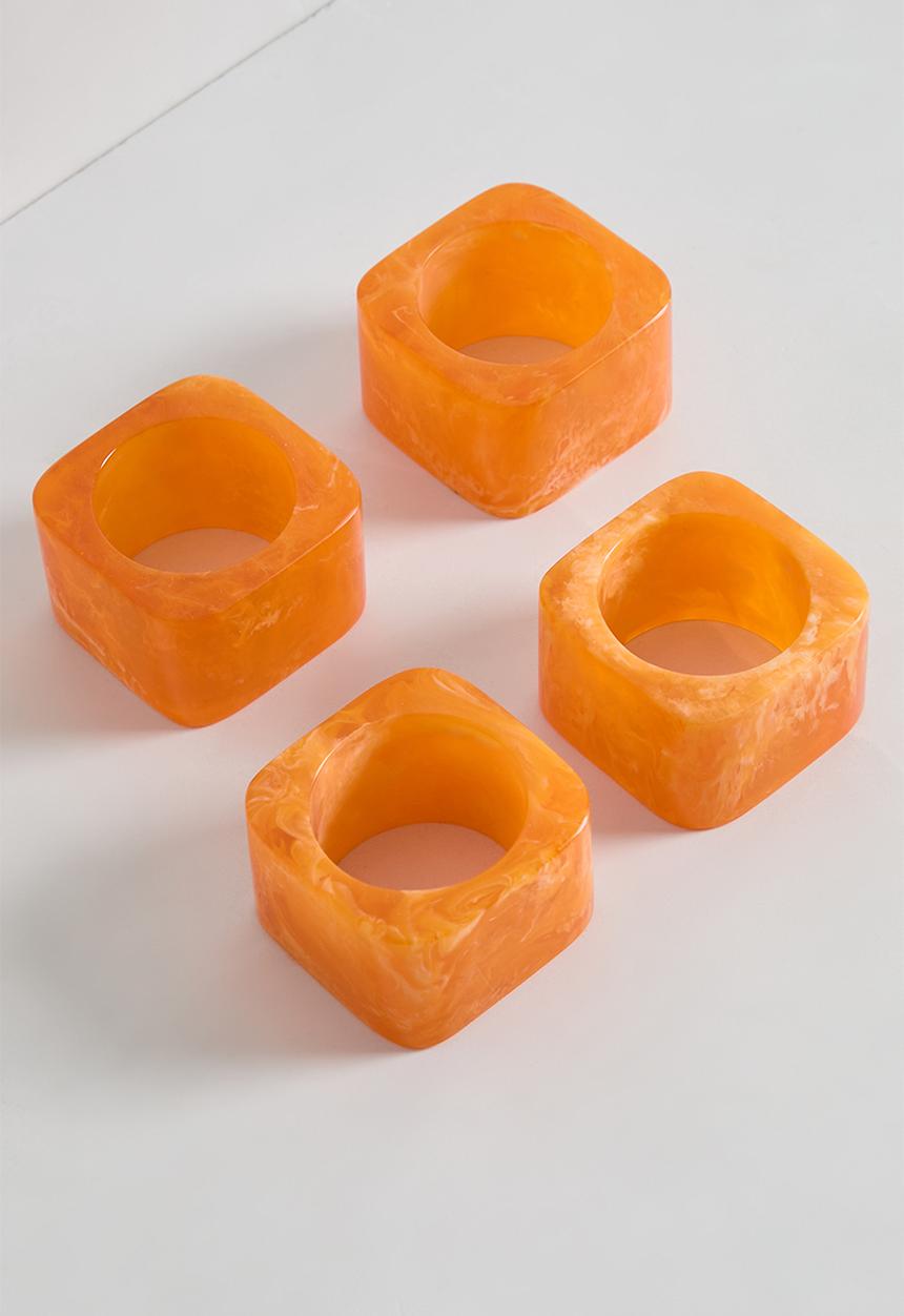 Sixth Floor - Resin napkin rings set of 4 - rust