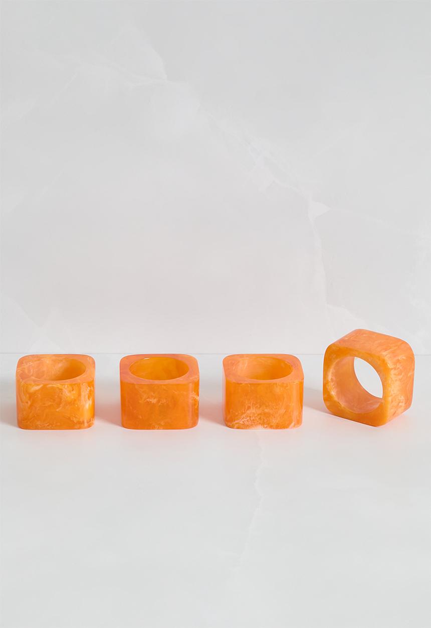 Sixth Floor - Resin napkin rings set of 4 - rust