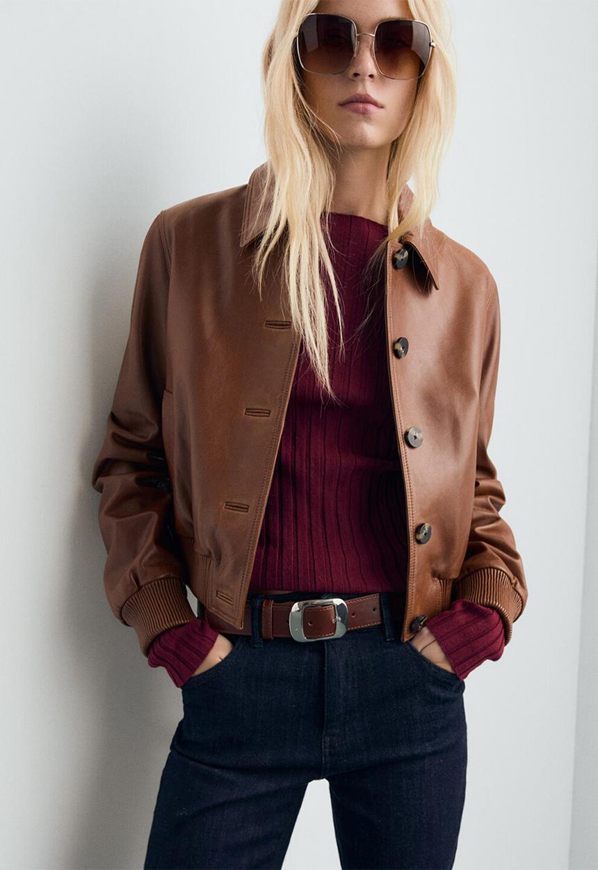 MANGO - Jersey flurry - dark red