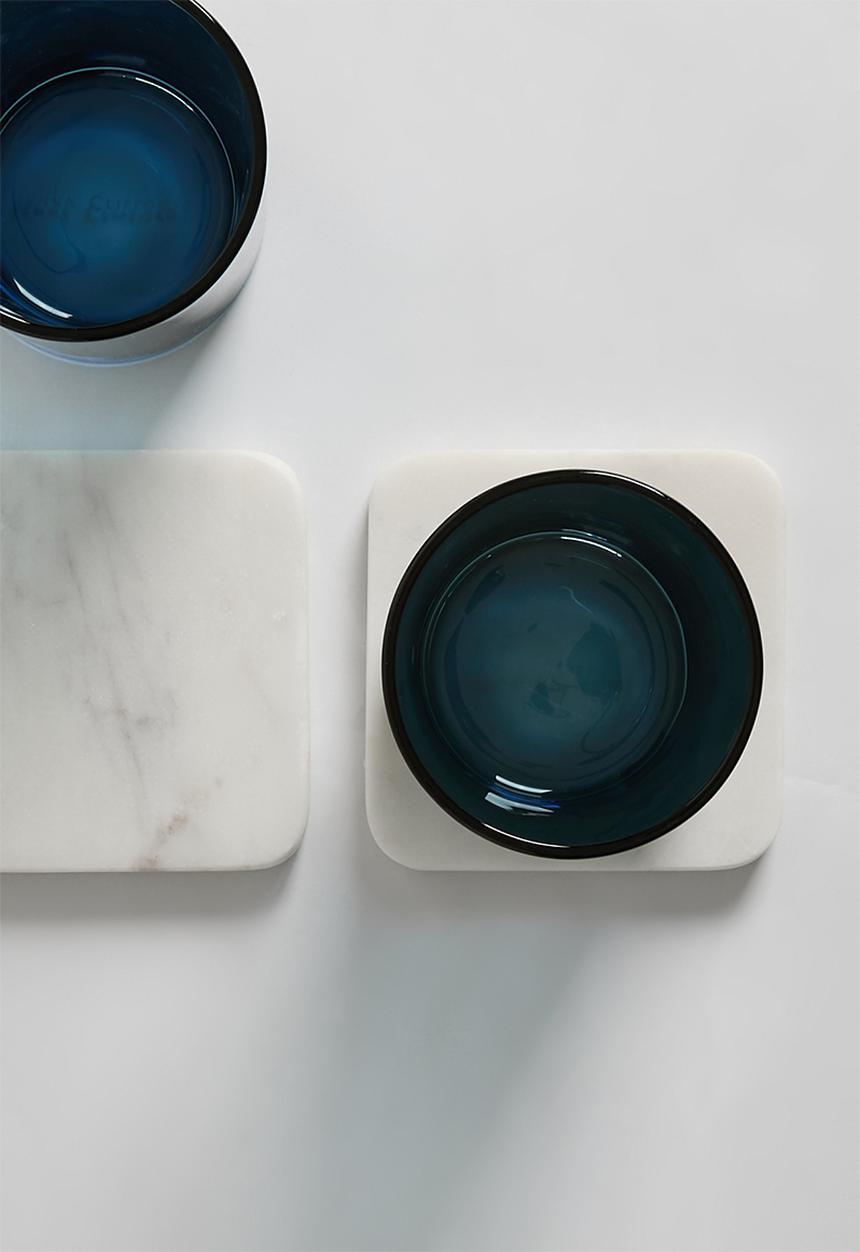 Sixth Floor - Rectangle marble coaster set of 4 - white