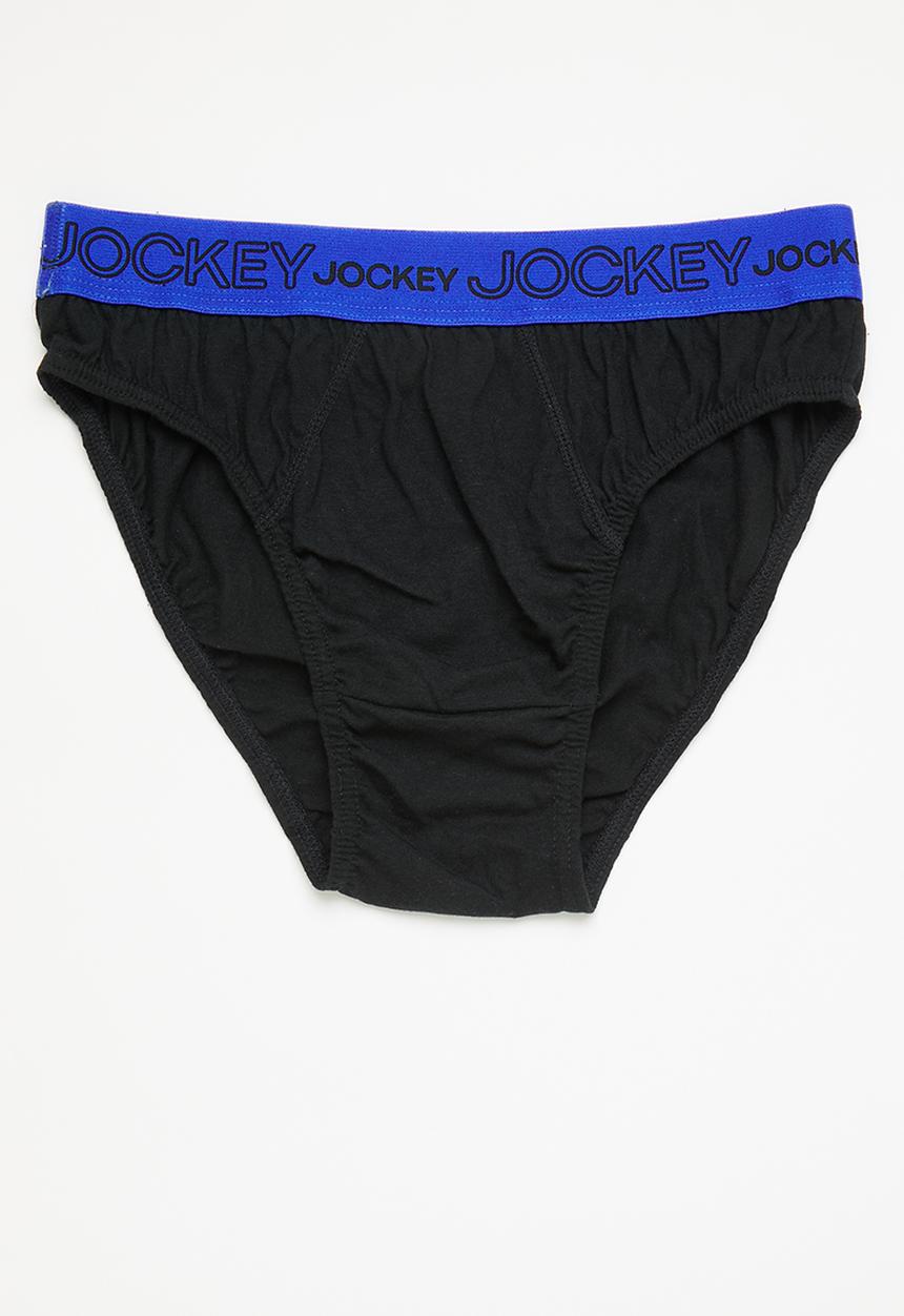 Jockey - 3 pack fancy boys jockey brief - black