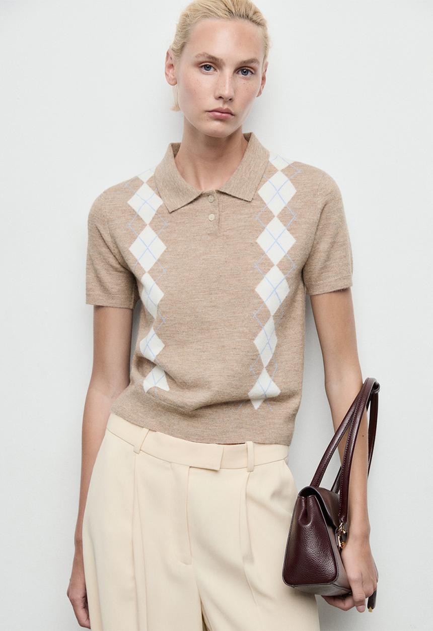 MANGO - Jersey dumin -  light brown