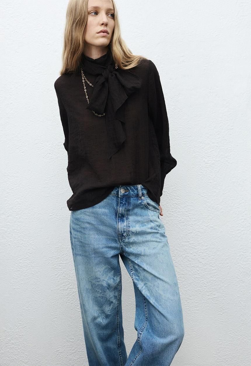 MANGO - Jeans rose - open-blue