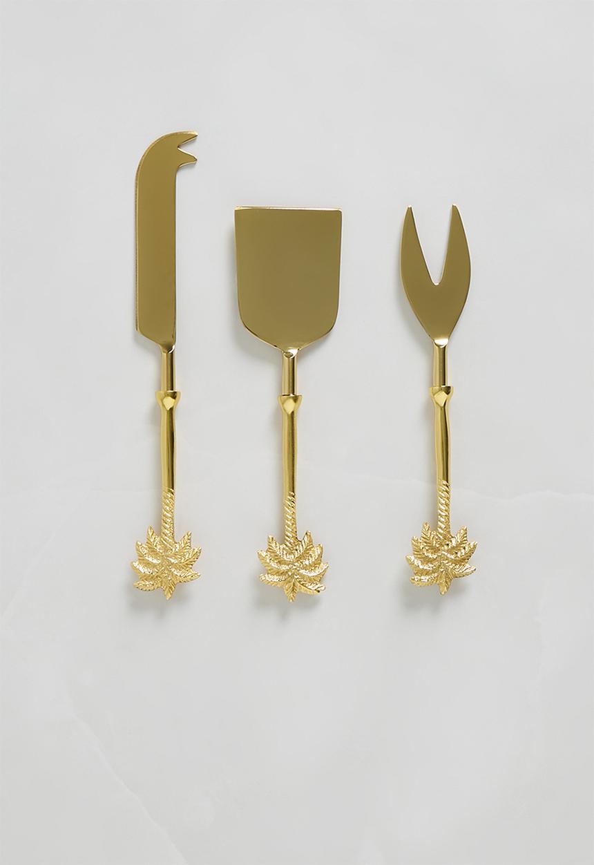 Sixth Floor - Palm cheese knives set of 3 - Gold