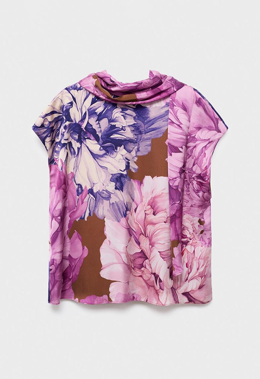 MANGO - Blouse anita -  mid-purple