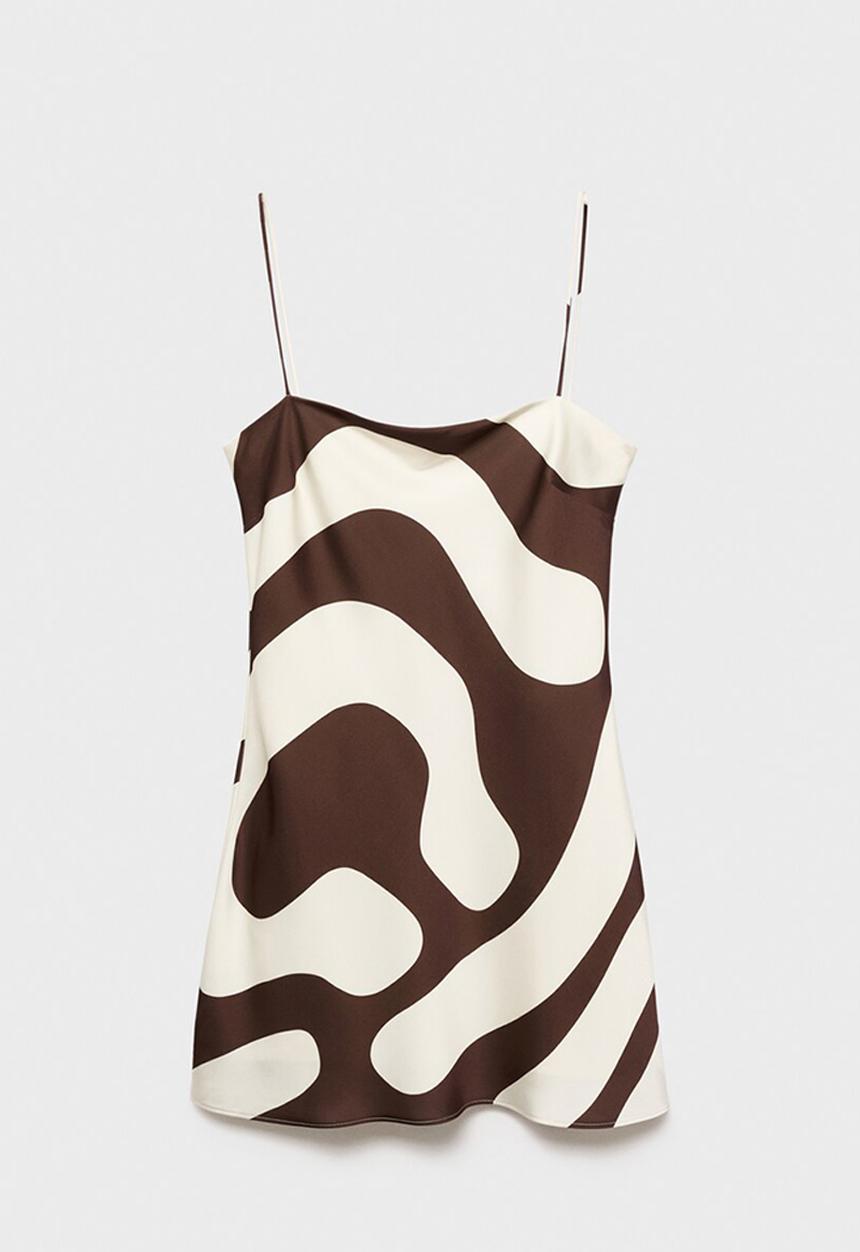 MANGO - Dress just -  brown
