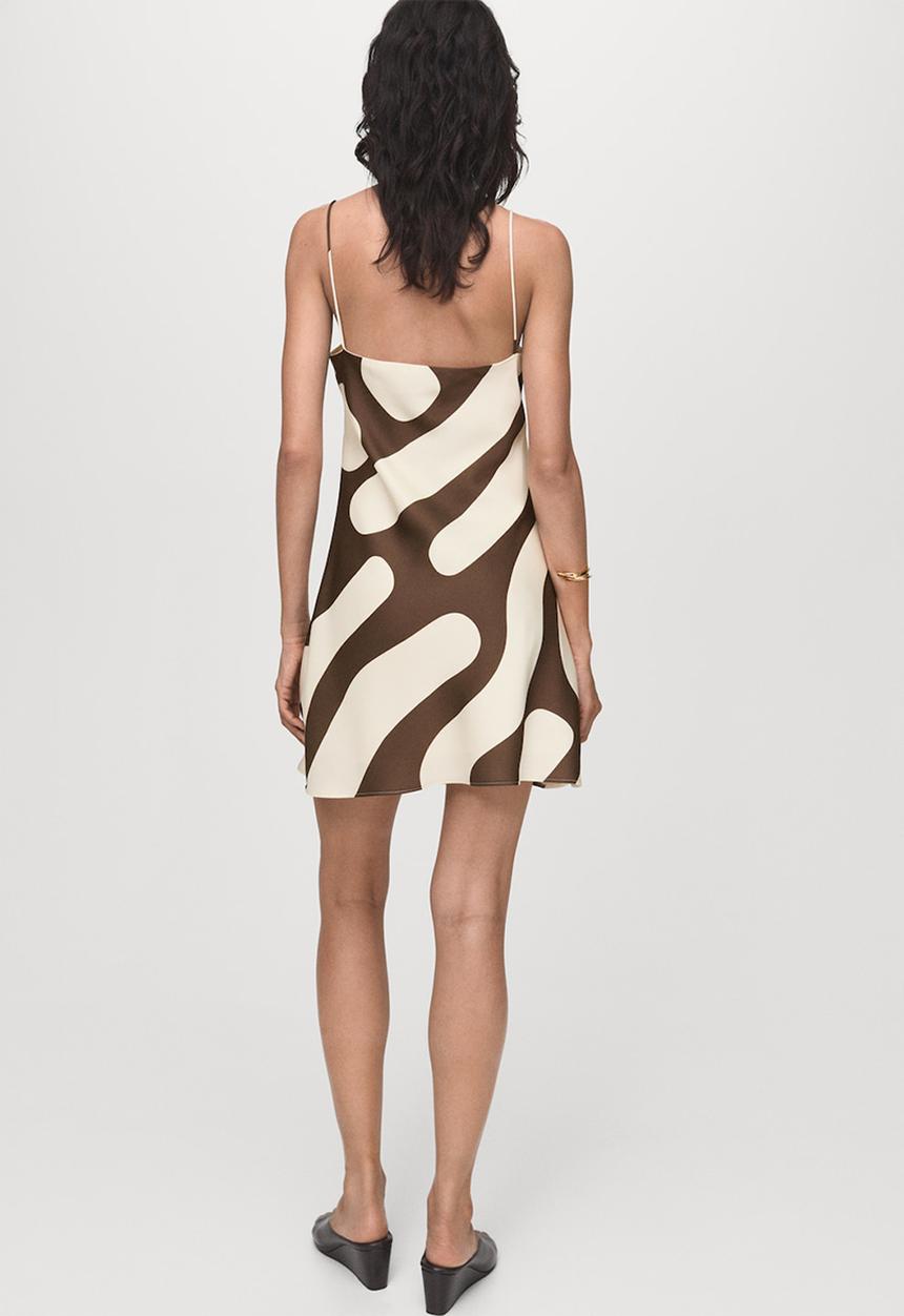 MANGO - Dress just -  brown