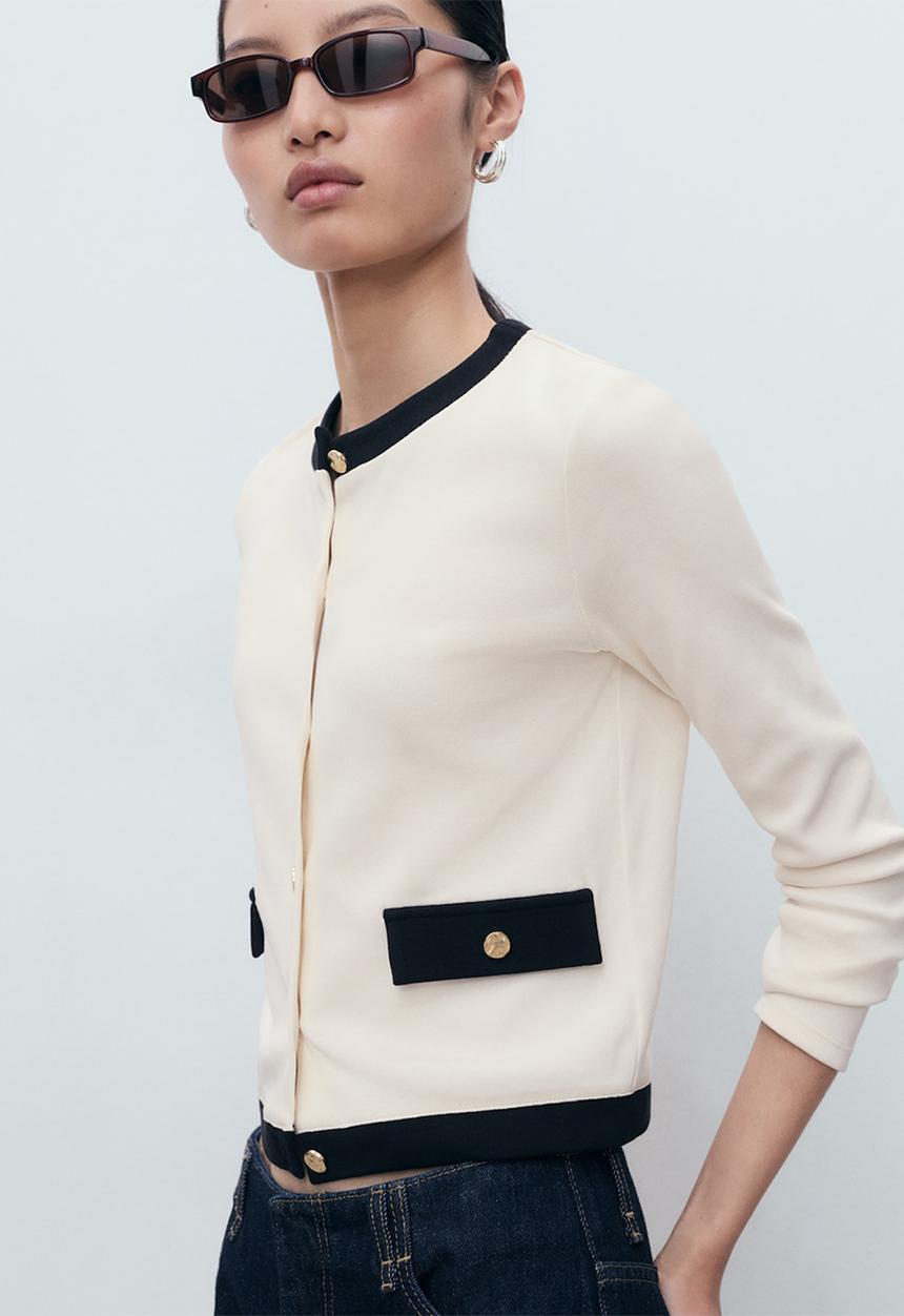 MANGO - Cardigan Peri - Light Beige