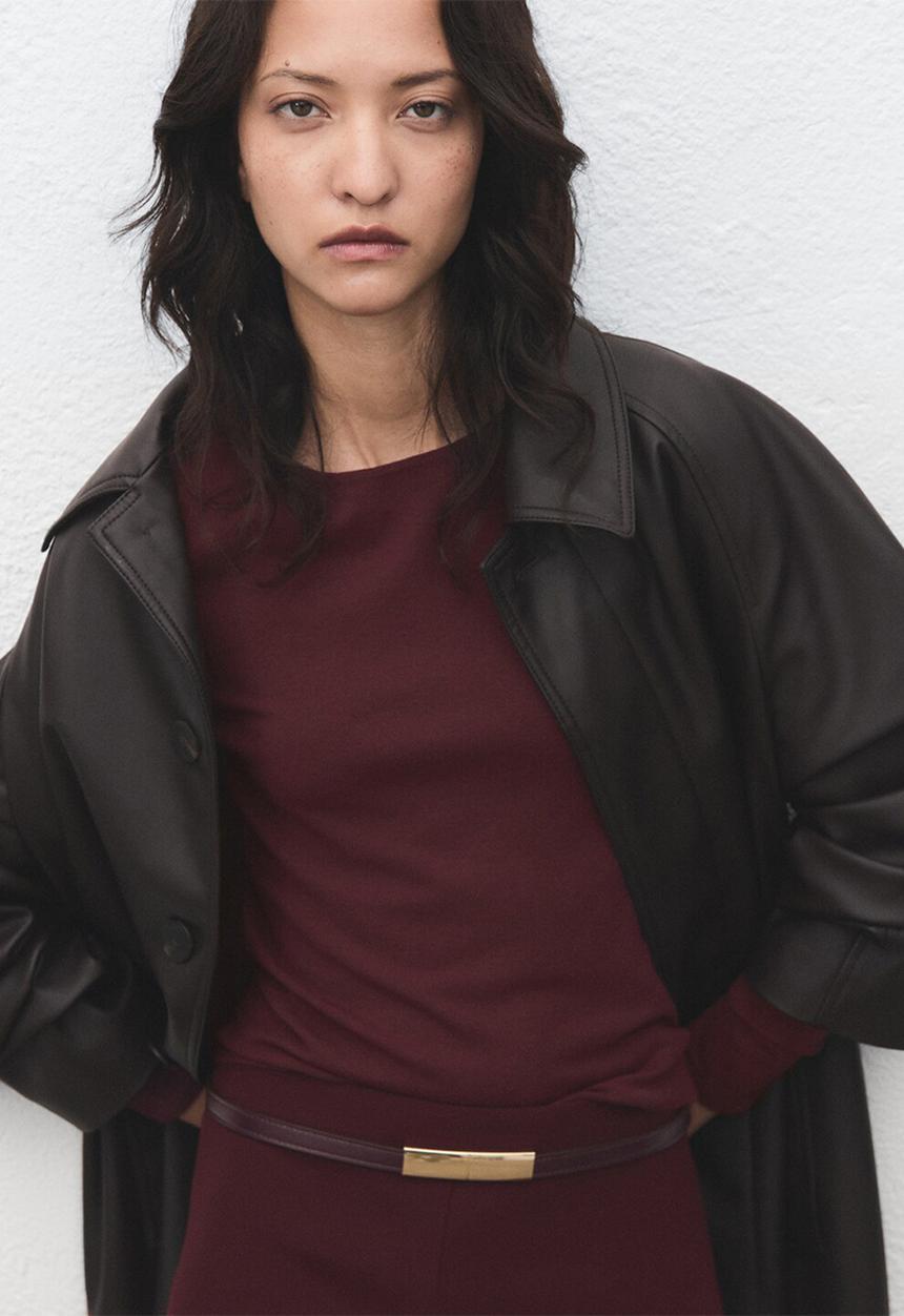 MANGO - Jersey rira - dark red