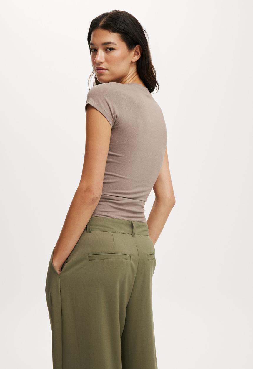 Cotton On - All day crew tee - washed mocha