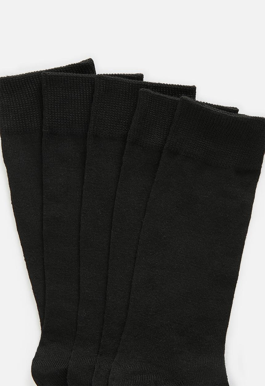 Brave Soul - 5 Pack Socks With Reinforced Heel And Toe - Black