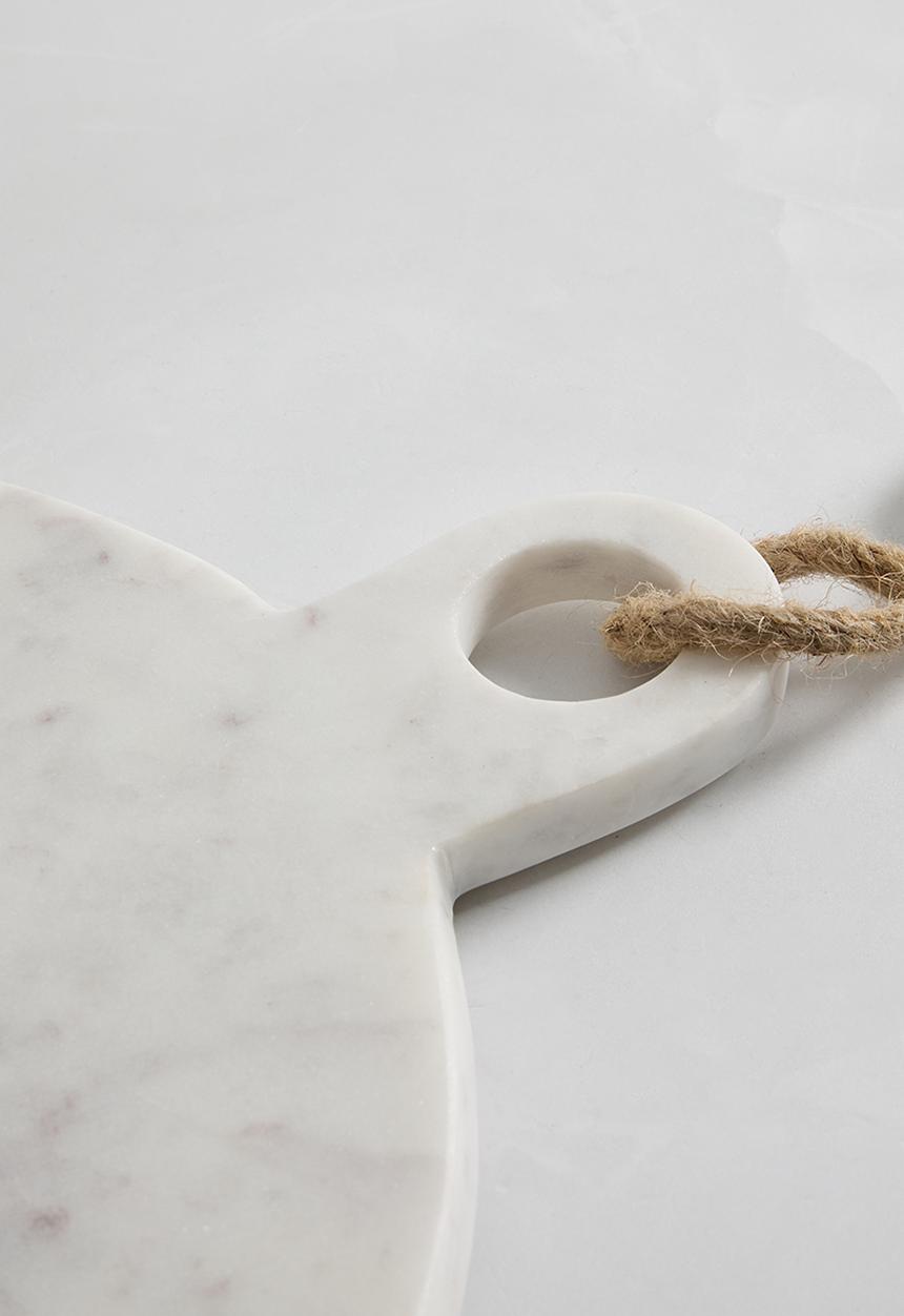 Sixth Floor - Round marble chopping board - white