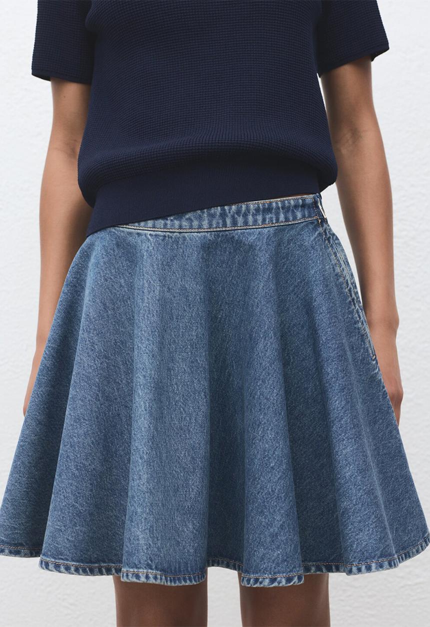 MANGO - Skirt danae -  open-blue
