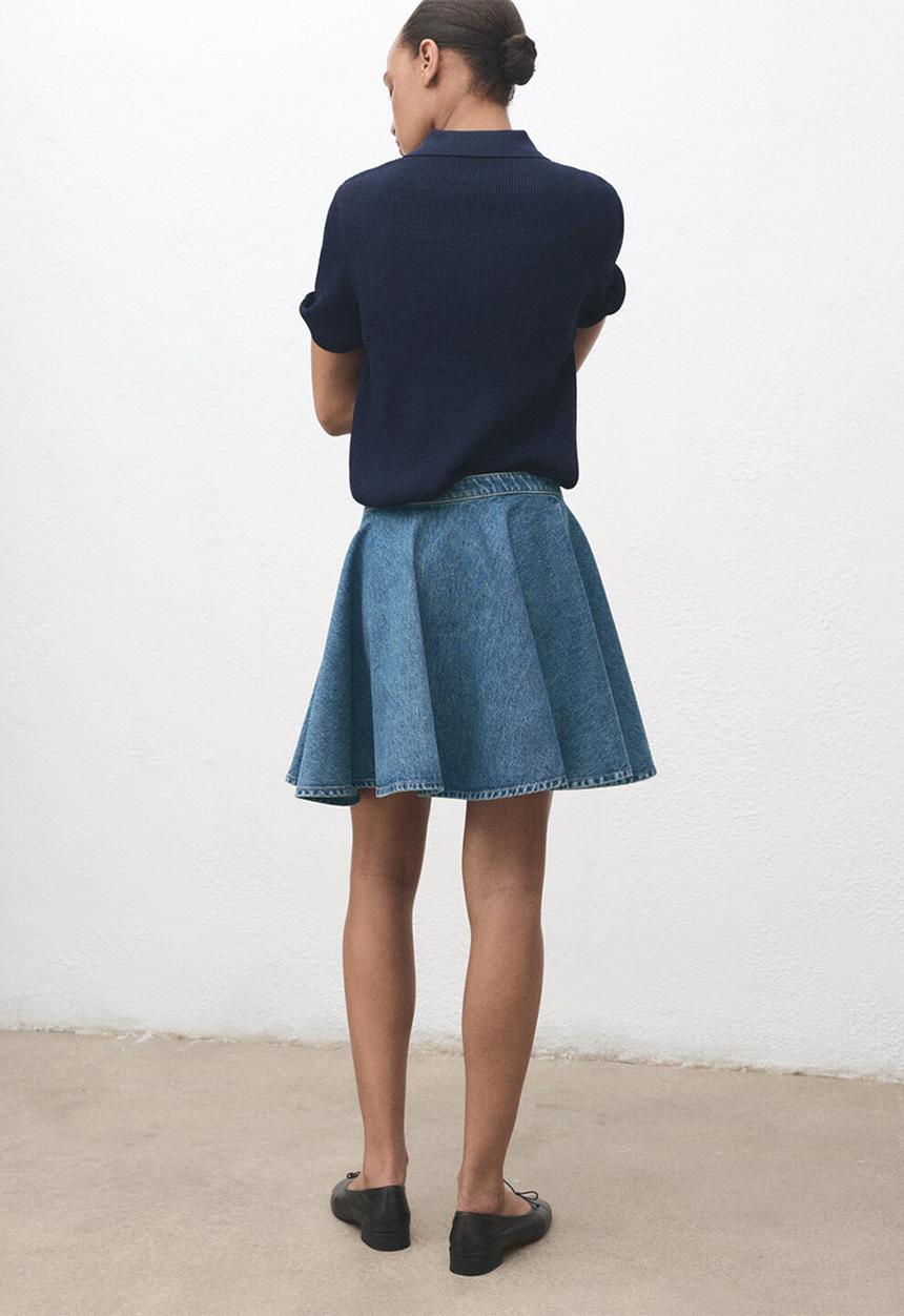 MANGO - Skirt danae -  open-blue