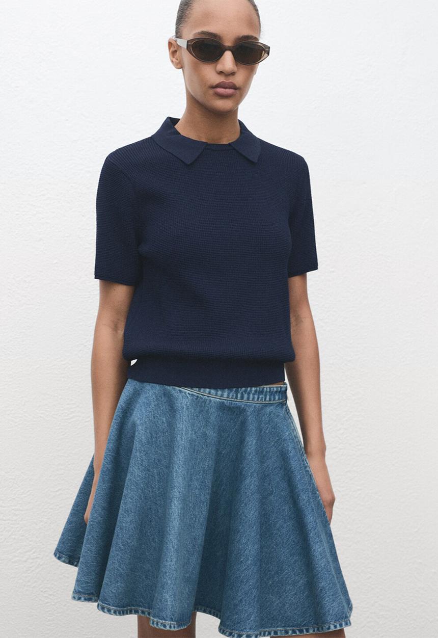 MANGO - Skirt danae -  open-blue