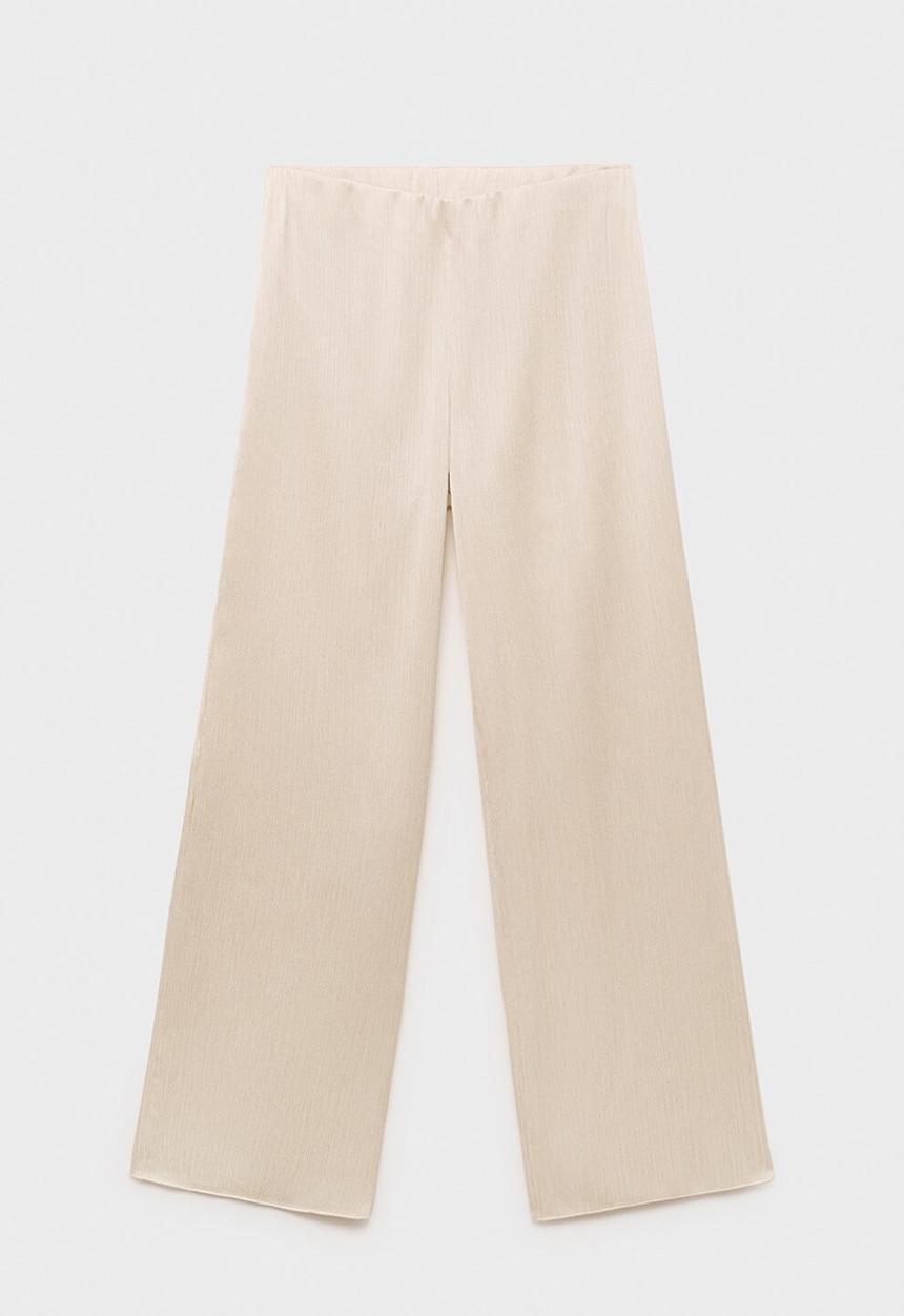 MANGO - Trousers plis -  light beige