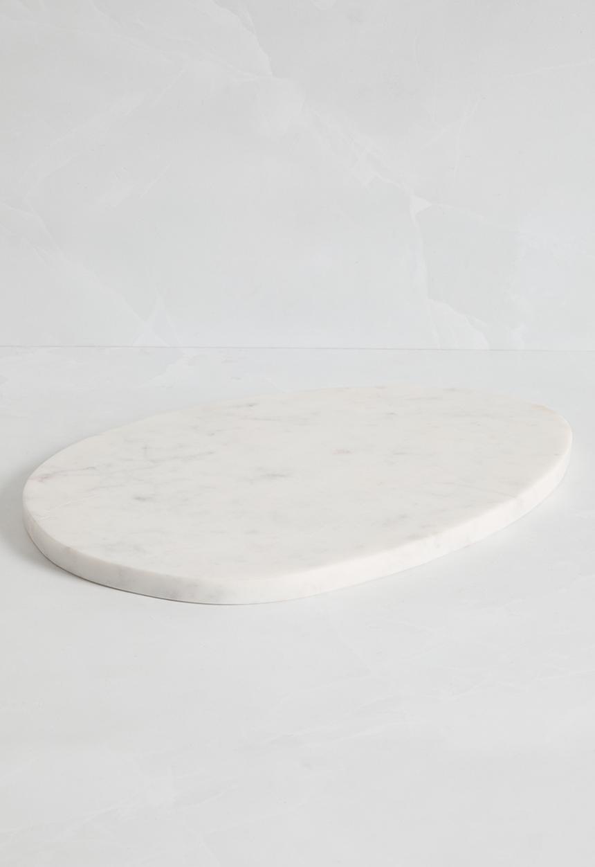 Sixth Floor - Marble & wood chopping board set of 2 - white & natural