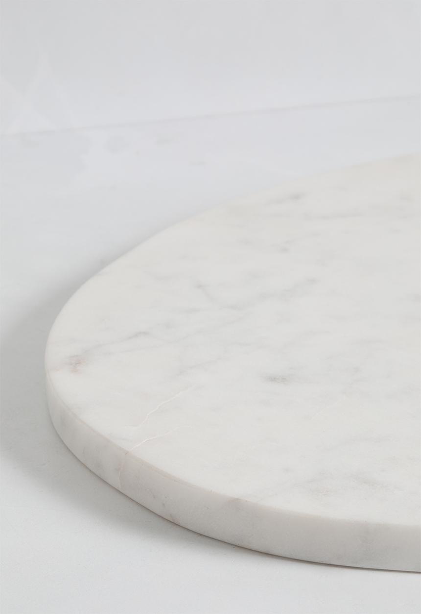 Sixth Floor - Marble & wood chopping board set of 2 - white & natural