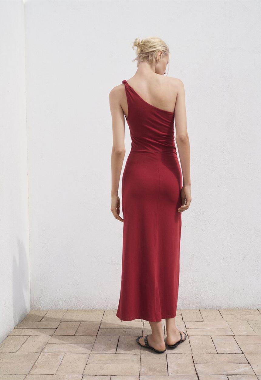 MANGO - Dress cuba - bdark red