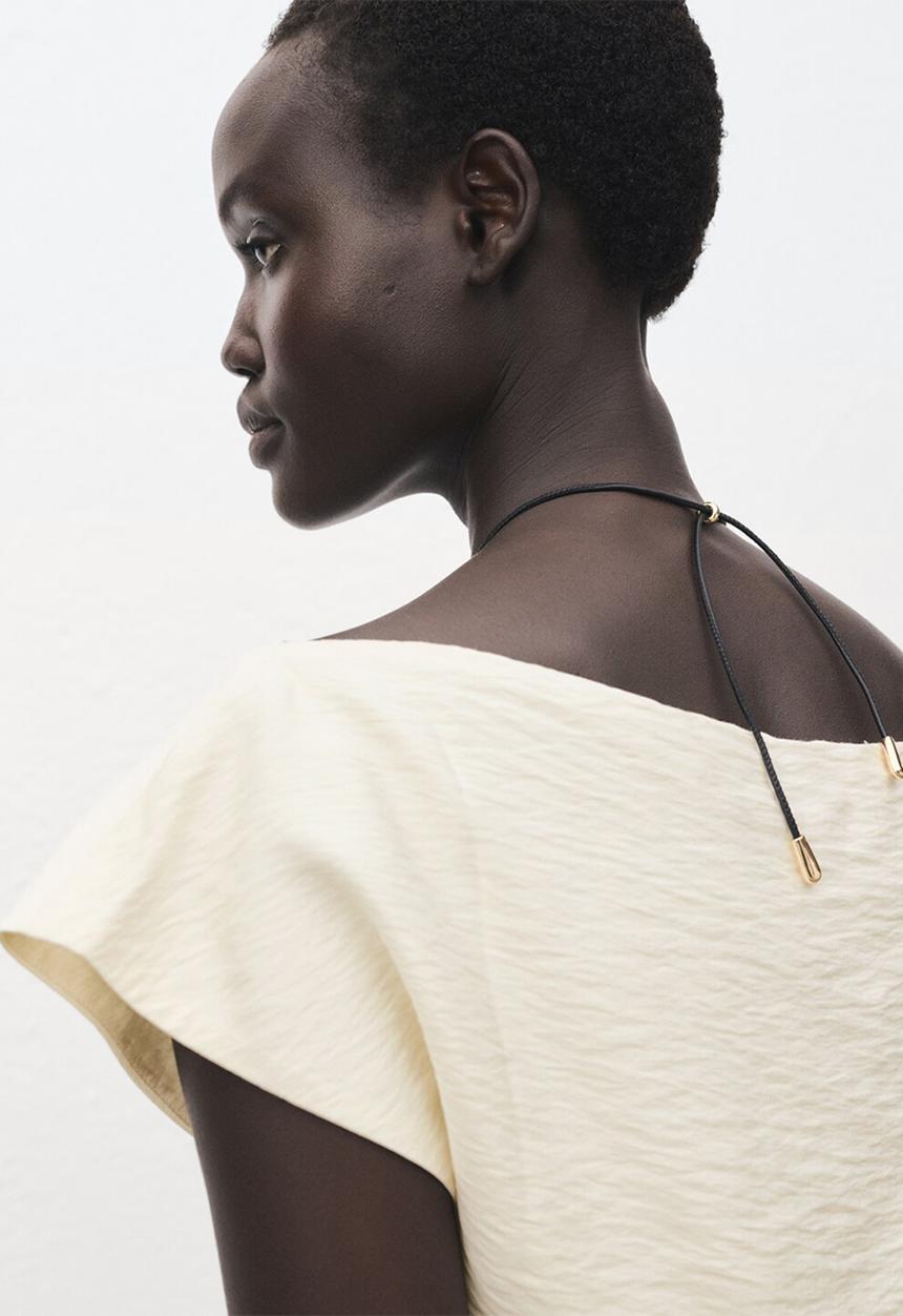 MANGO - Blouse manta -  white