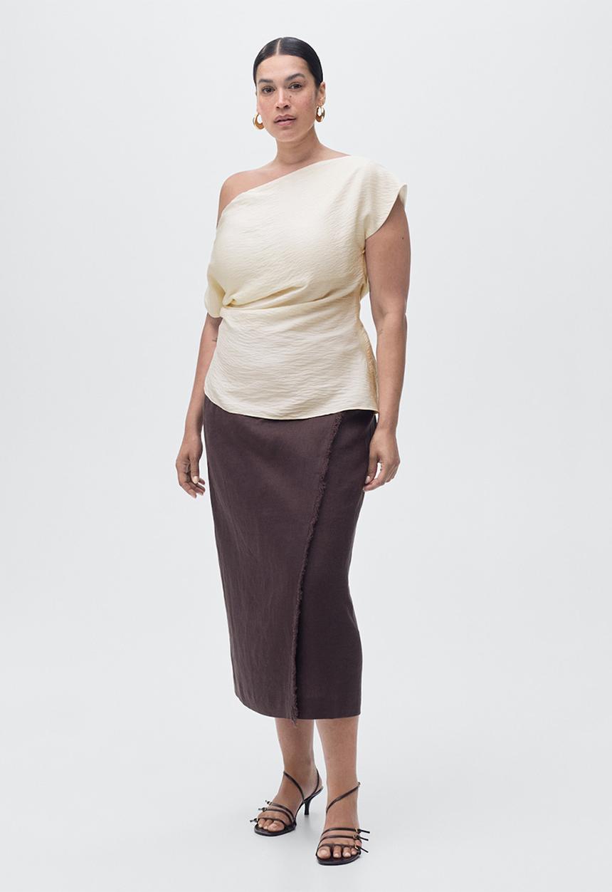 MANGO - Blouse manta -  white