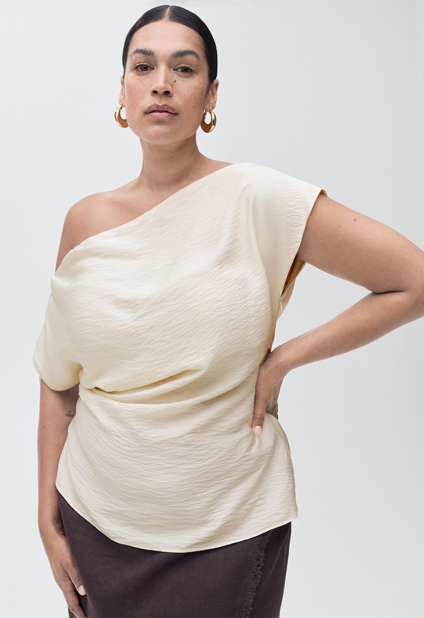 MANGO - Blouse manta -  white