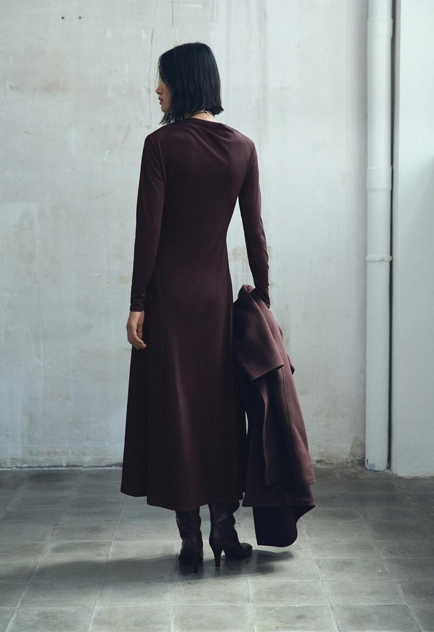 MANGO - Vestido celina - brown