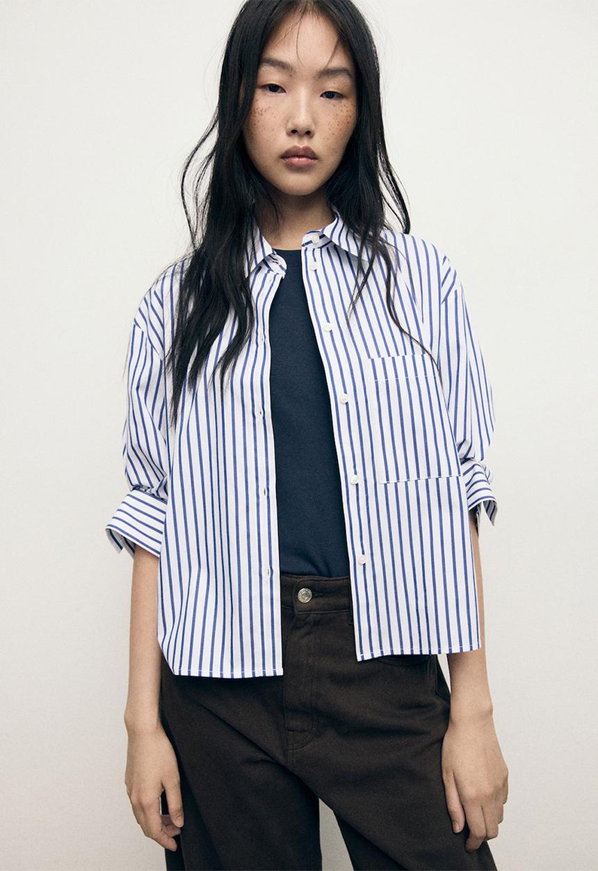 MANGO - Shirt gigi - mid-blue