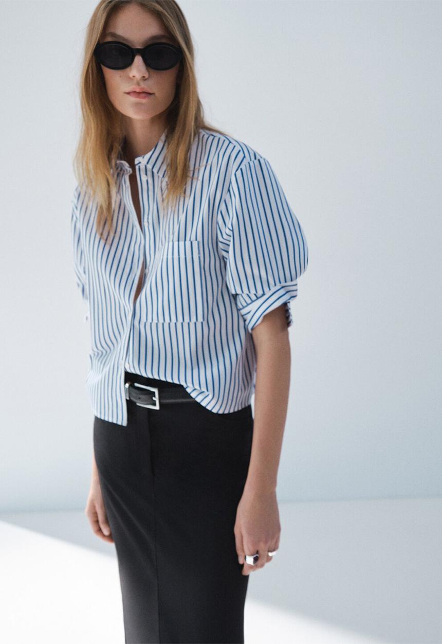 MANGO - Shirt gigi - mid-blue