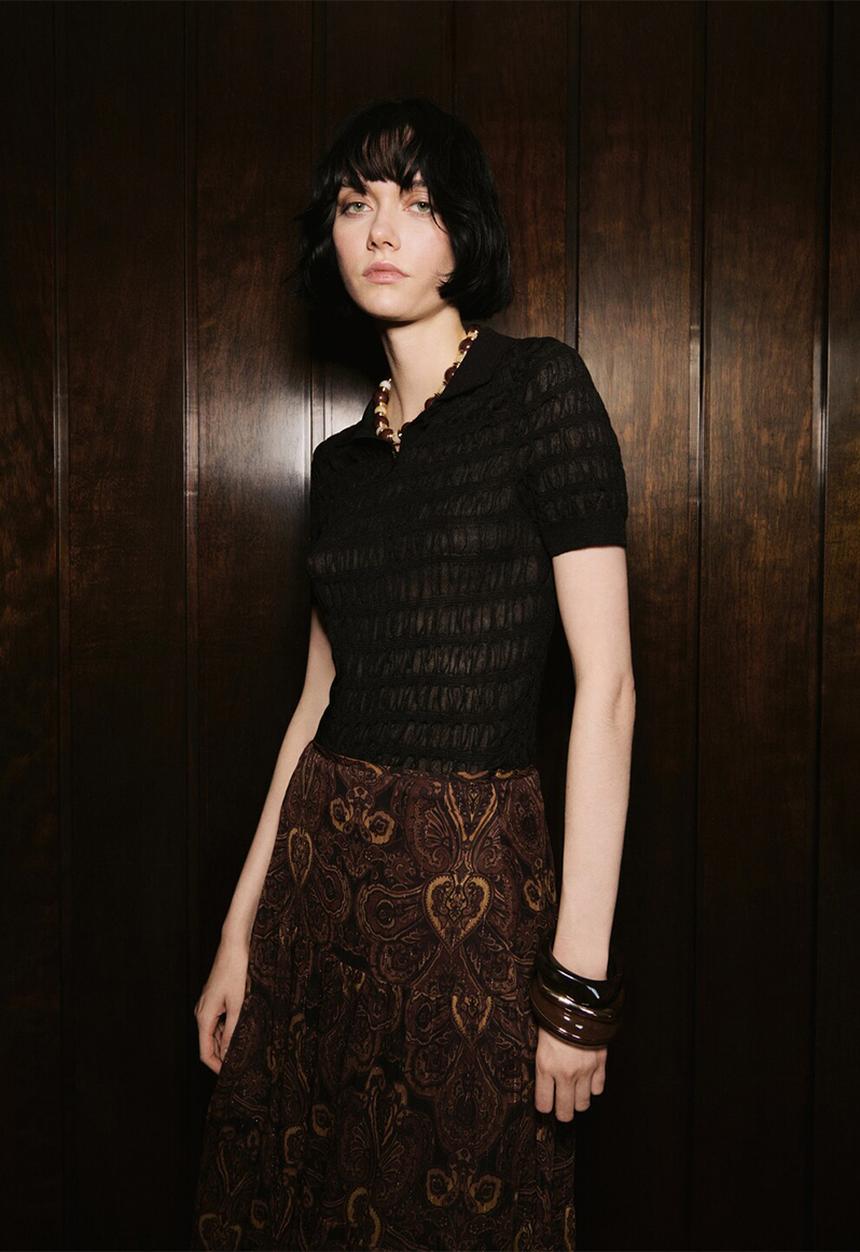 MANGO - Polo gofre - black