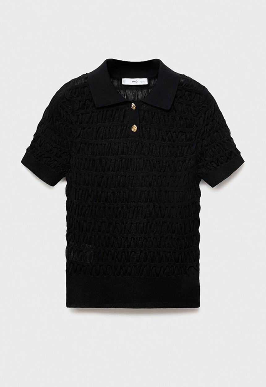 MANGO - Polo gofre - black