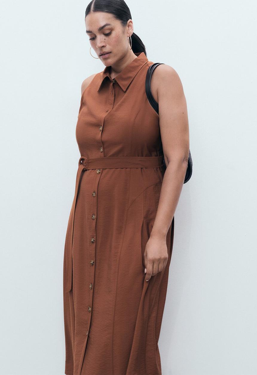 MANGO - Dress show  -  brown