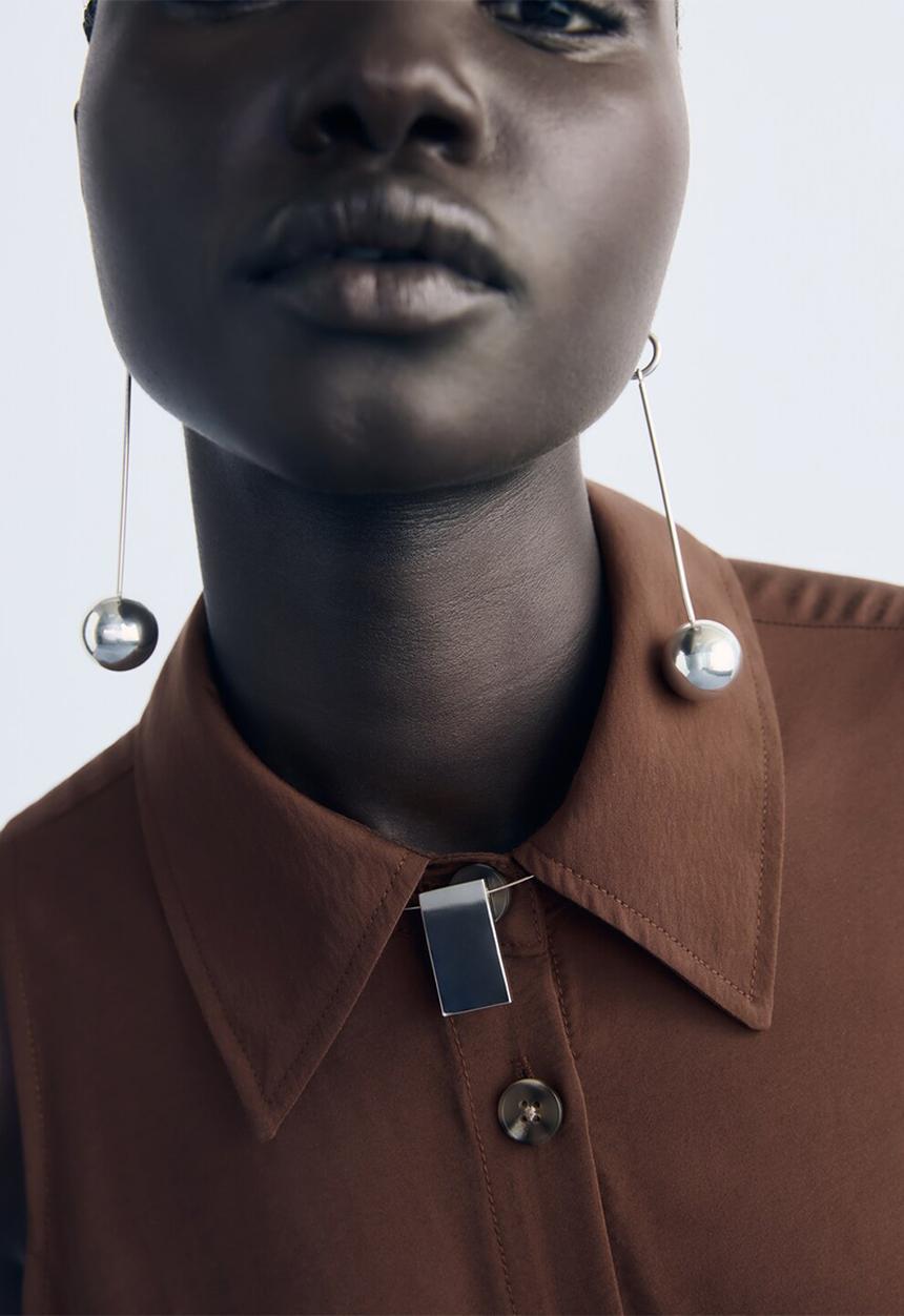 MANGO - Dress show  -  brown