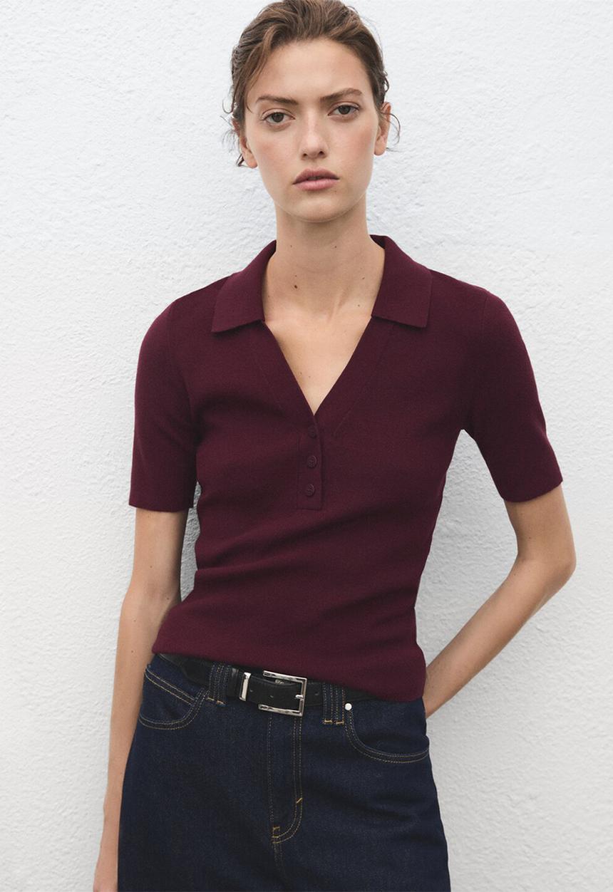 MANGO - Jersey polita - dark red