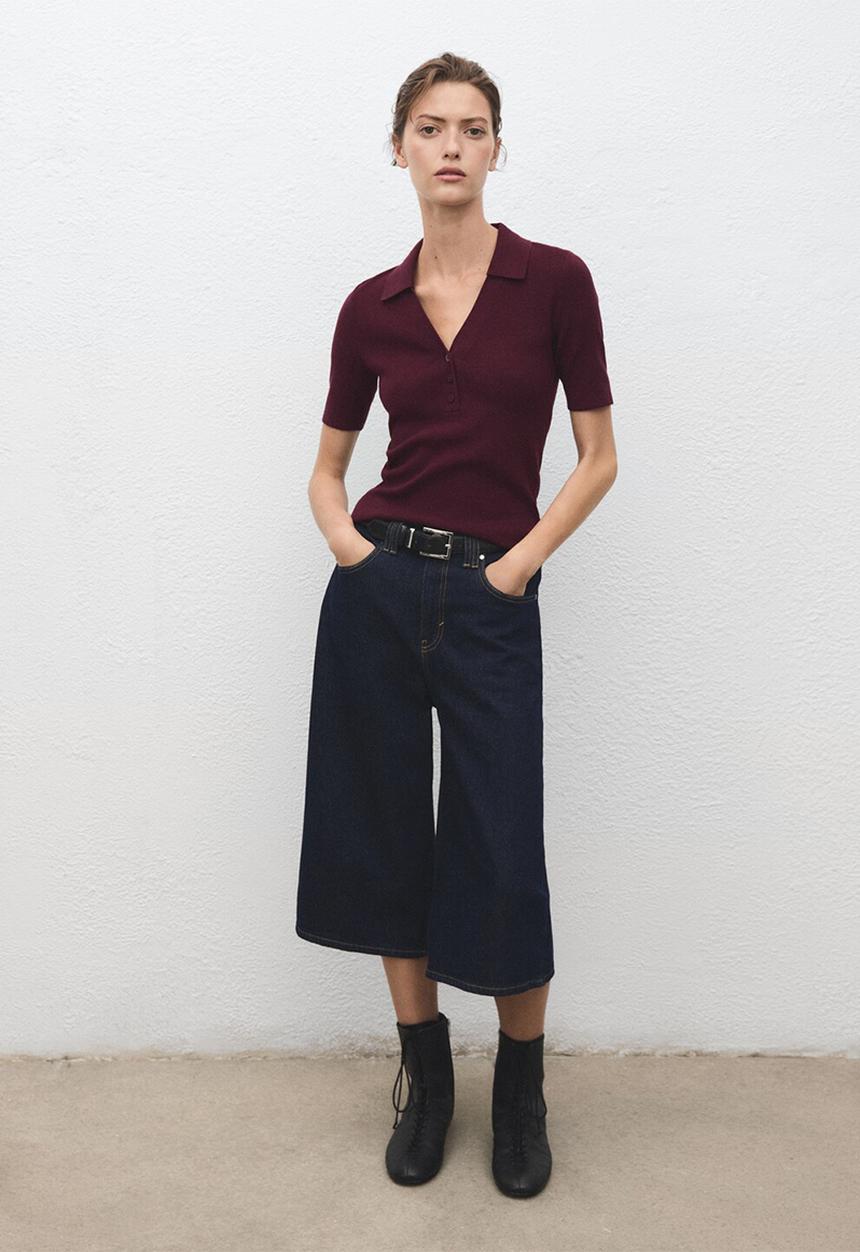 MANGO - Jersey polita - dark red