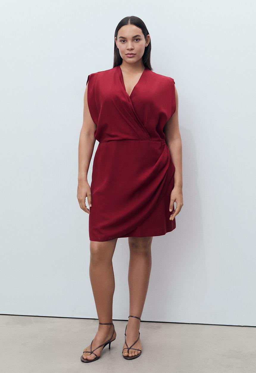 MANGO - Dress vene -  dark red