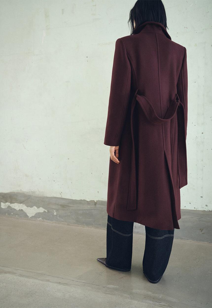 MANGO - Abrigo sirenita - dark red