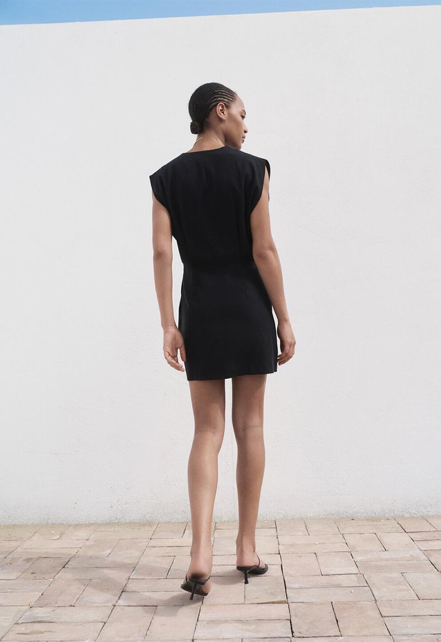 MANGO - Dress vene -  black