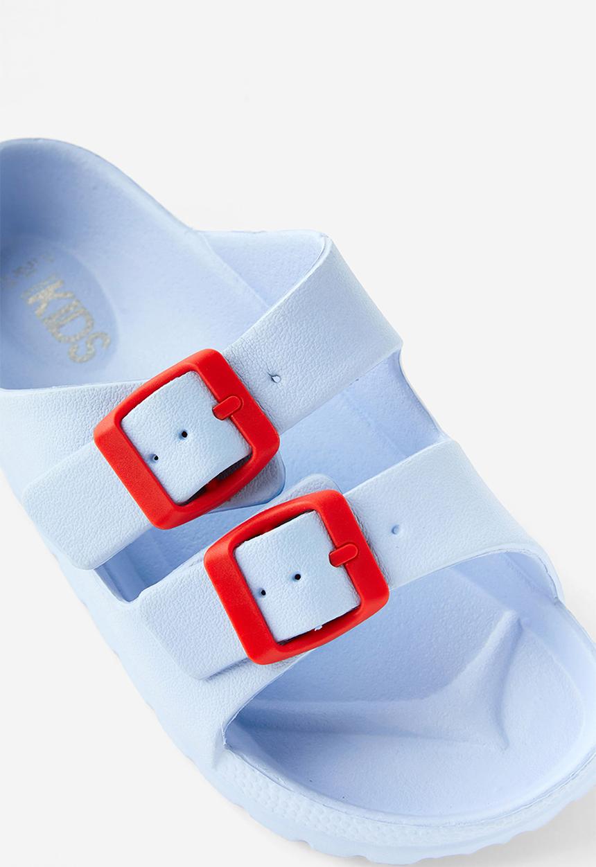 Cotton On - Twin strap slide - dawn blue/varsity red