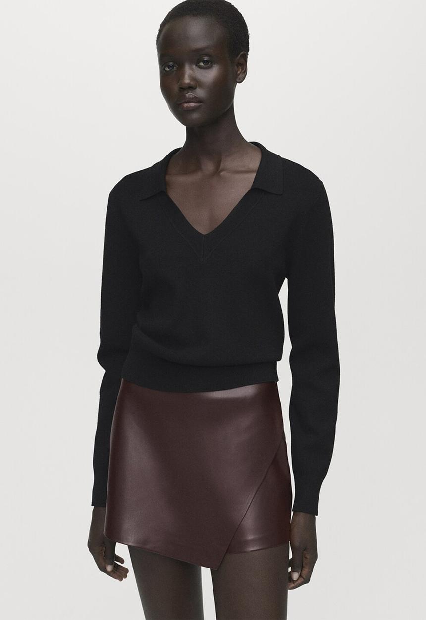 MANGO - Skirt candy  -  dark brown