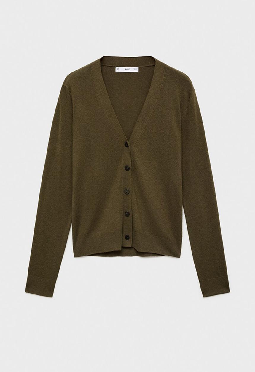 MANGO - Cardigan lucco - beige & khaki