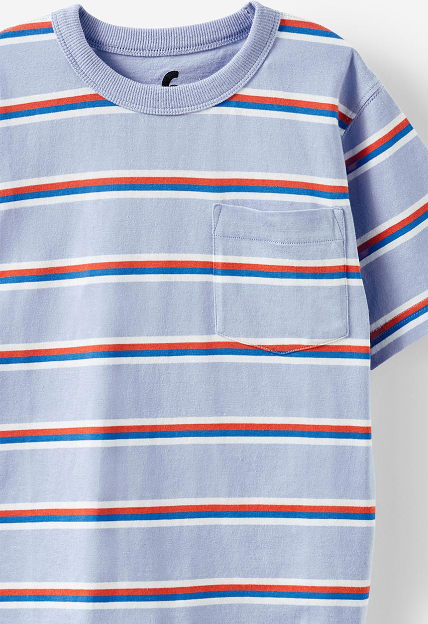 Cotton On - The essential short sleeve tee - dawn blue/deep sea blue/chilli pumpkin