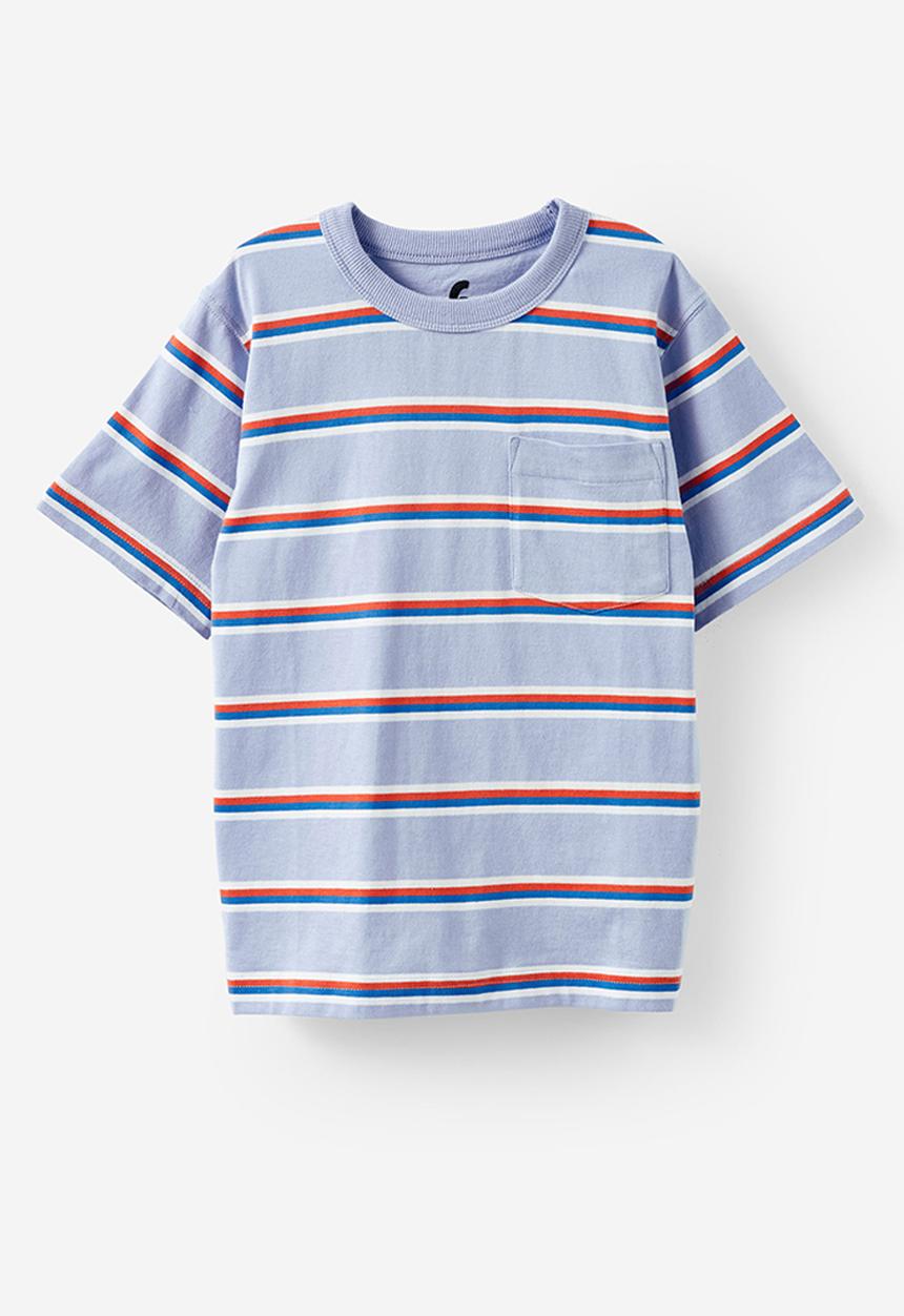 Cotton On - The essential short sleeve tee - dawn blue/deep sea blue/chilli pumpkin