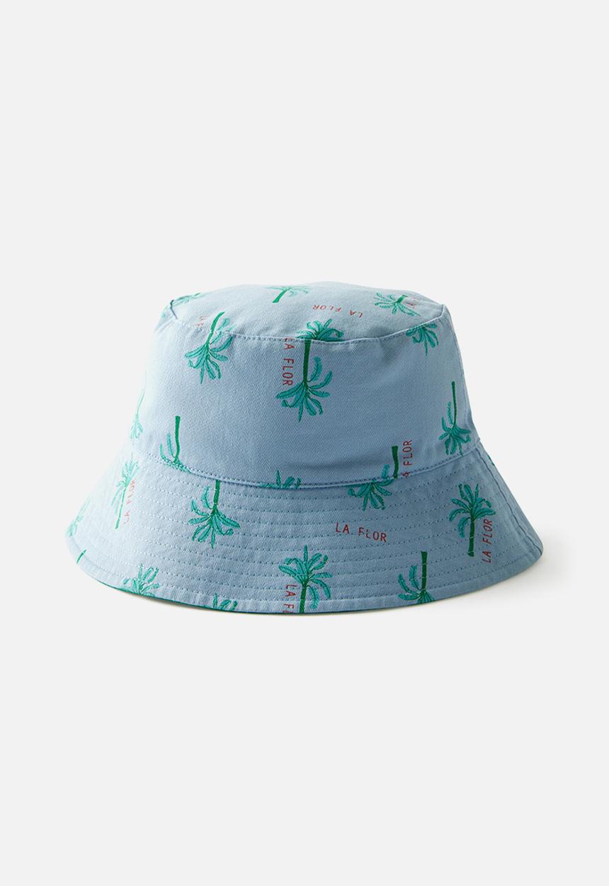 Cotton On - Kids reversible bucket hat - dawn blue palm/deep mint